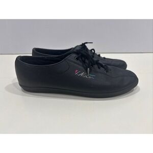 LA Gear Comfort Womens 8 Black Leather Low Top Lace Up Sneakers Vintage 6814